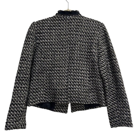 Talbots Breckenridge Tweed Jacket Wool Blend Blazer Black White Womens Size 10 - Picture 3 of 12
